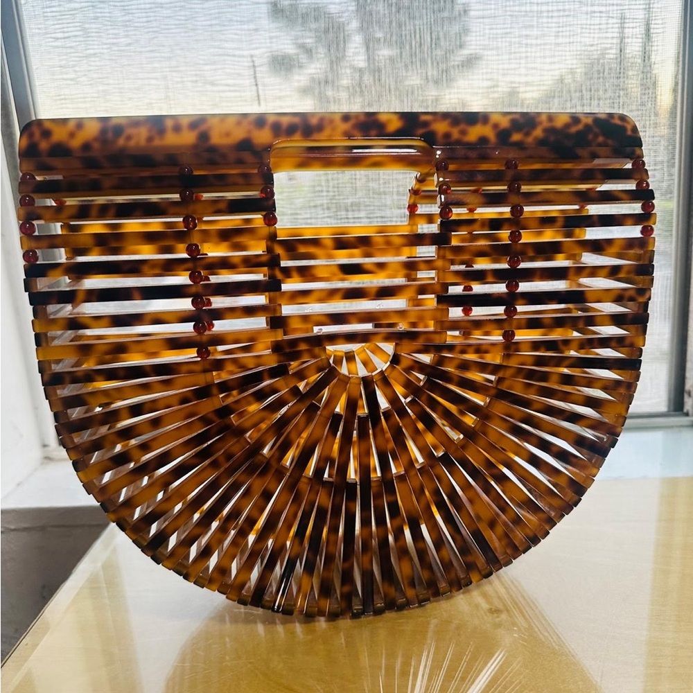 Tortoiseshell Semi-Circle Handbag - Women Bags